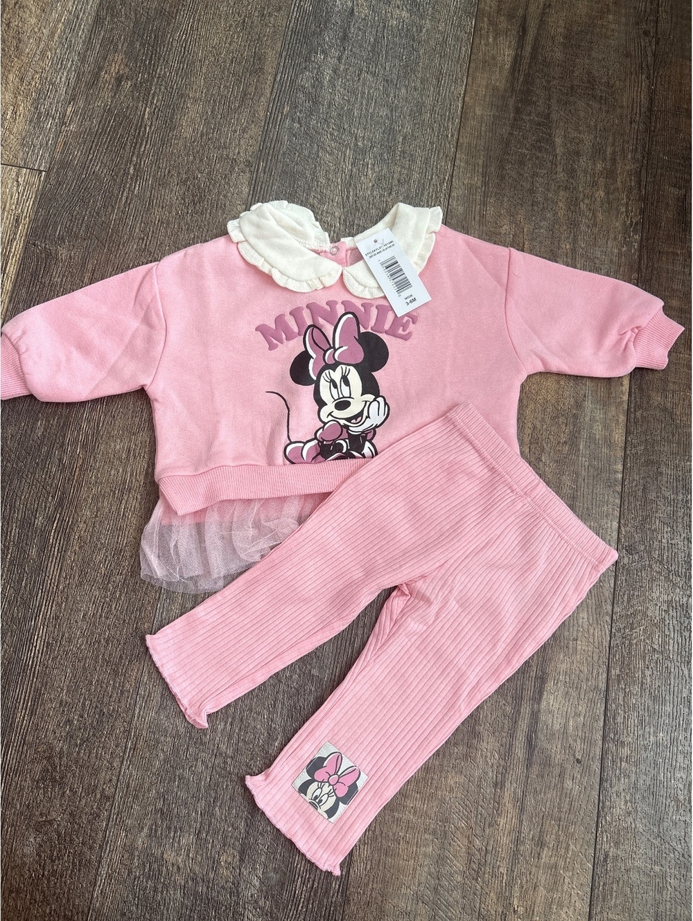 New Disney Minnie Mouse Baby Girl Pink shirt Leggings Set 3-6 months Outfit set
